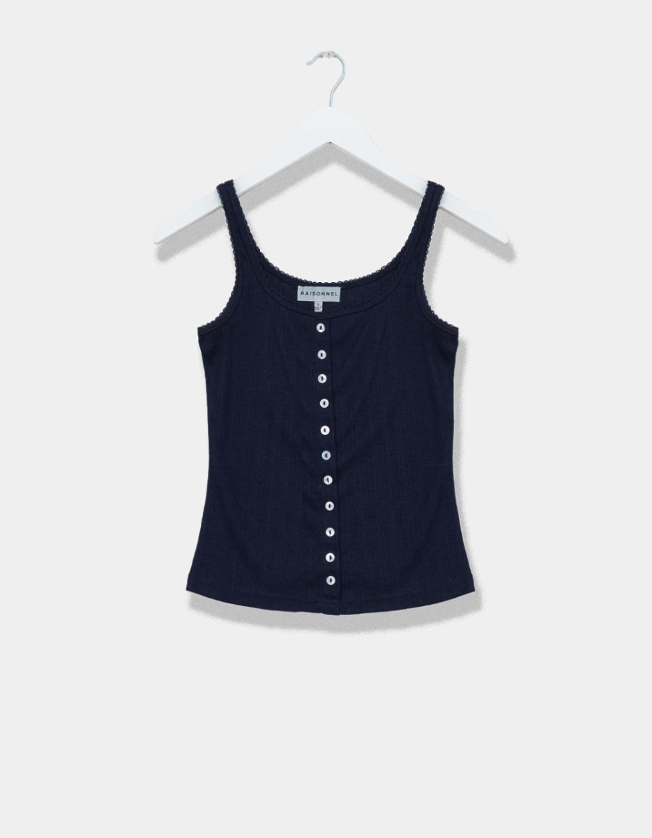 Navy Pointelle Cami_0