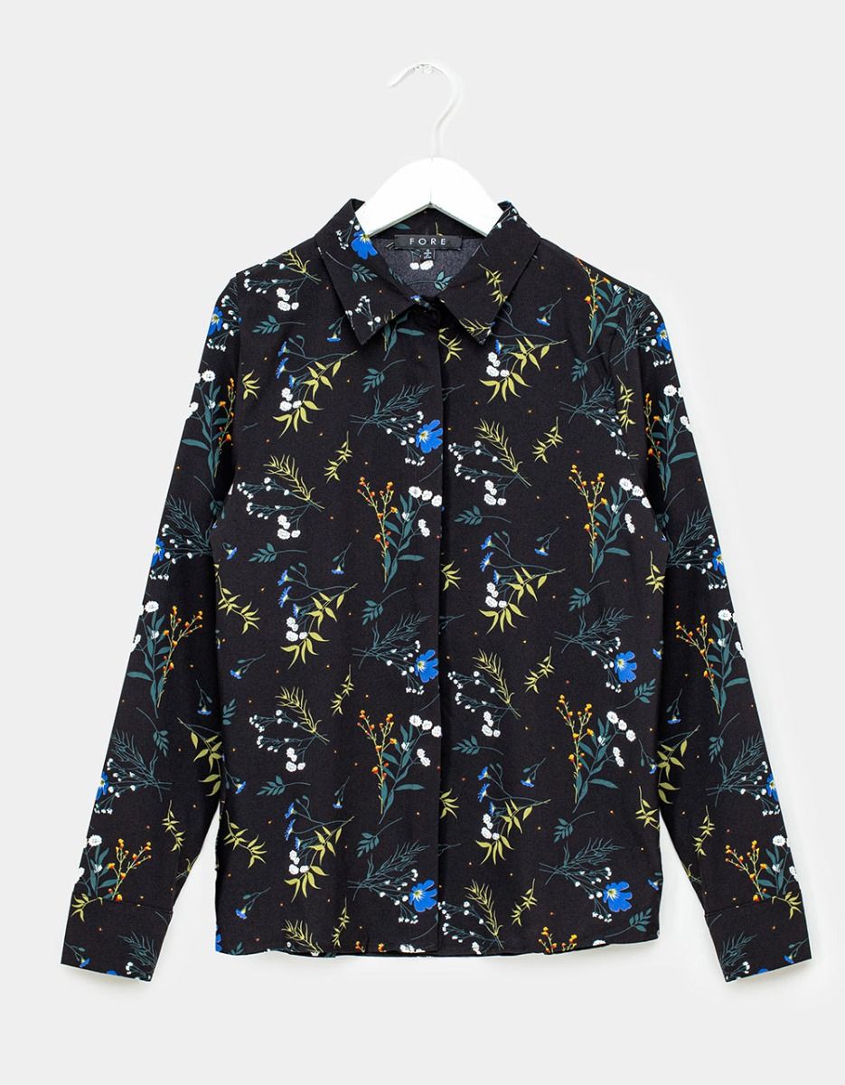 Night Floral Button Down_0