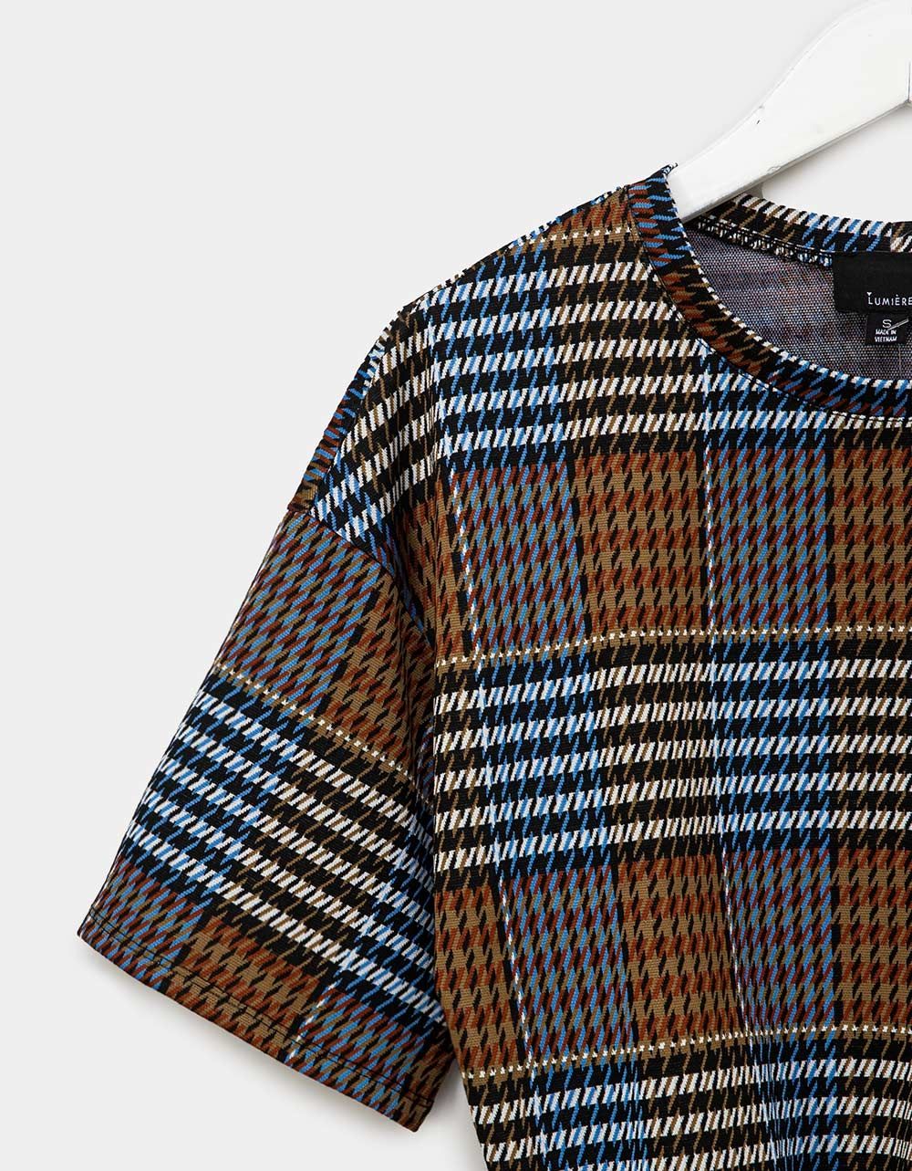 Nika Plaid Banded Top_1