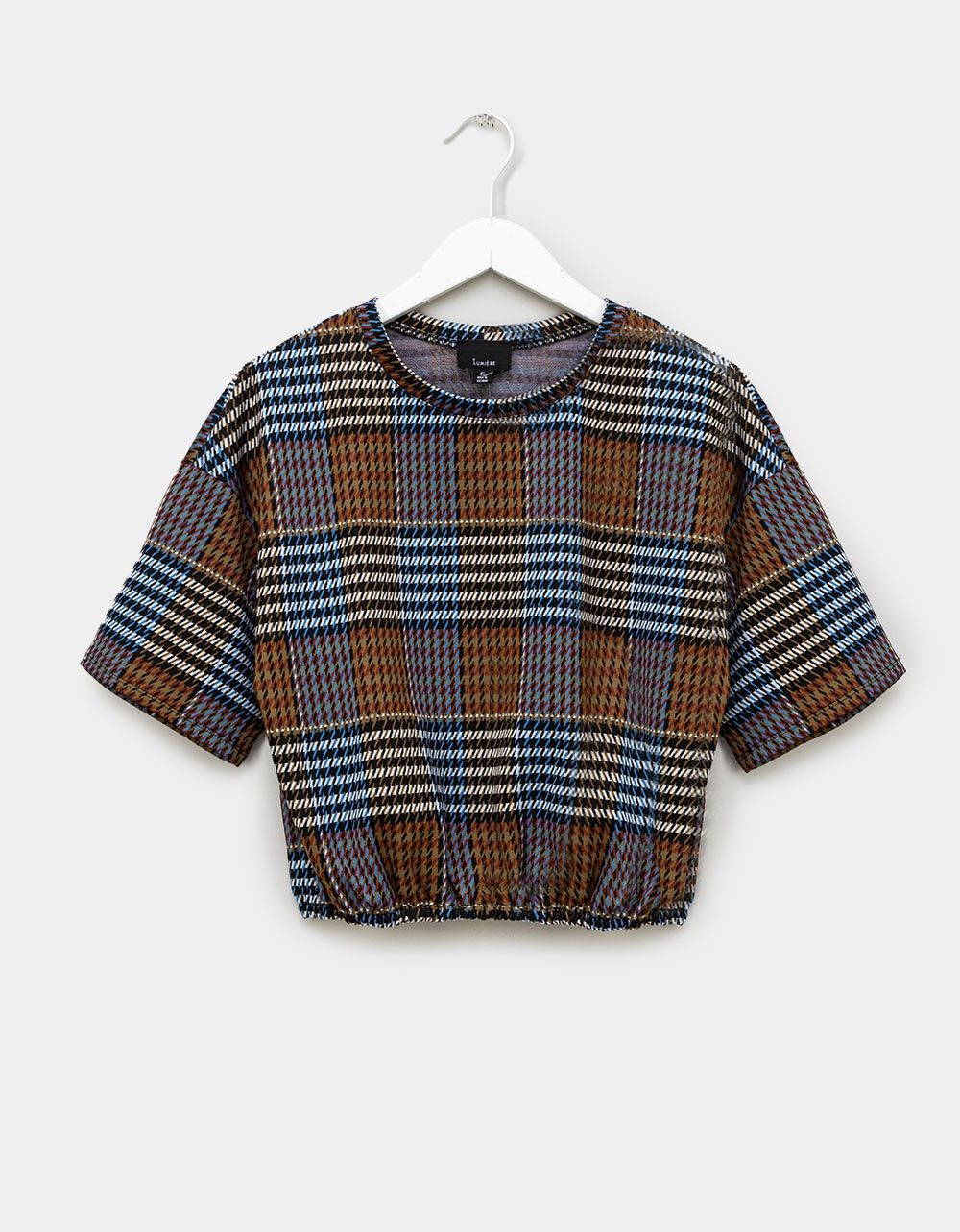 Nika Plaid Banded Top_0