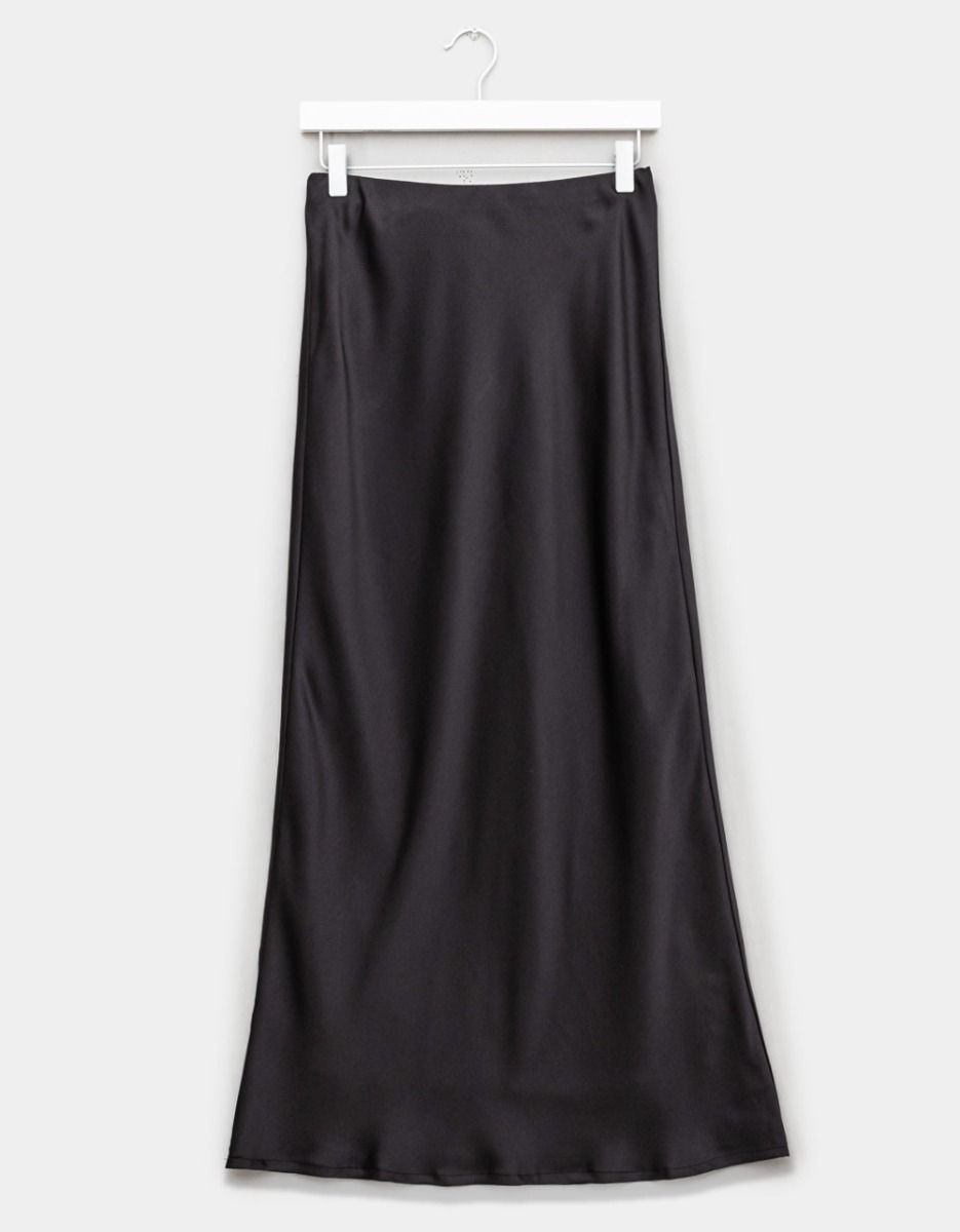 Noir Satin Skirt_0