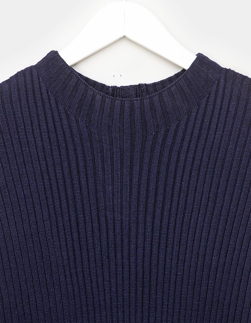 Norah Column Knit Vest in Deep Navy_1