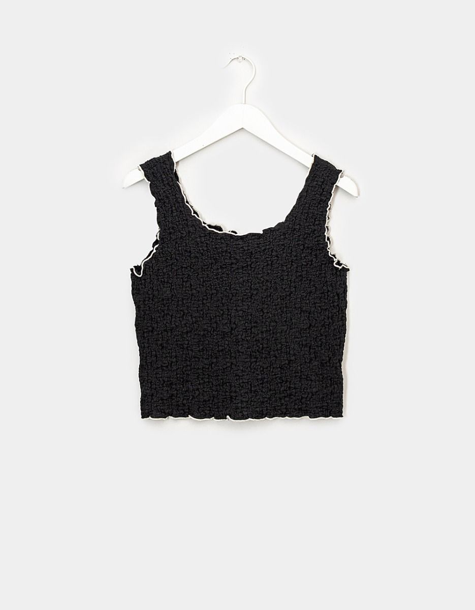 Nox Crinkle Top in Black_0