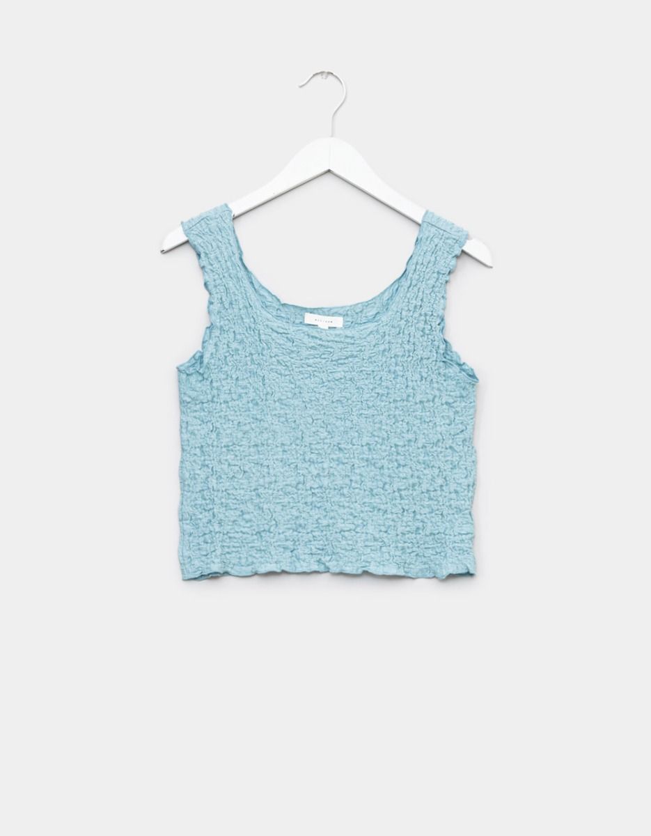 Nox Crinkle Top in Blue_0