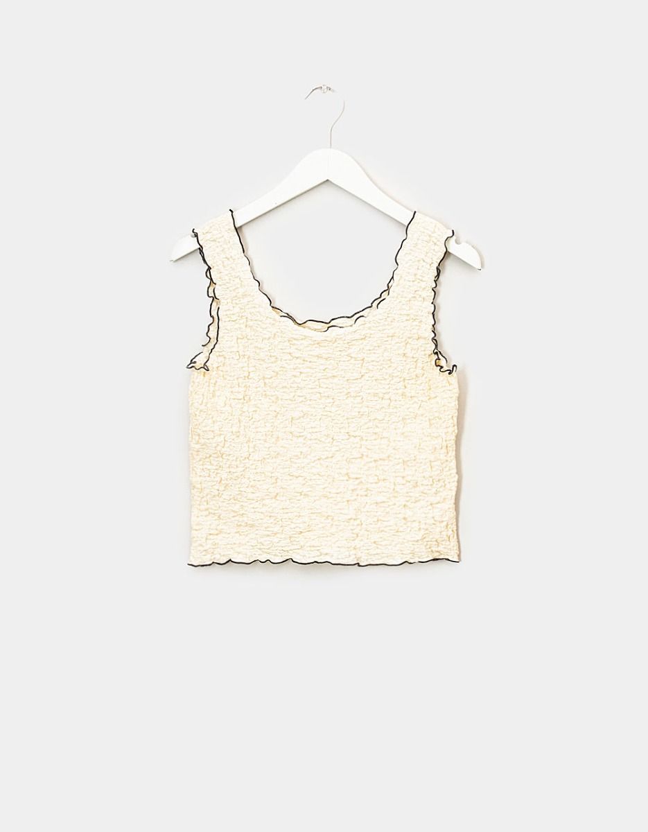 Nox Crinkle Top in Ivory_0