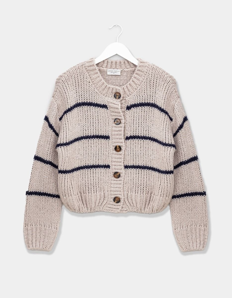 Oatmeal Stripe Cardi_0