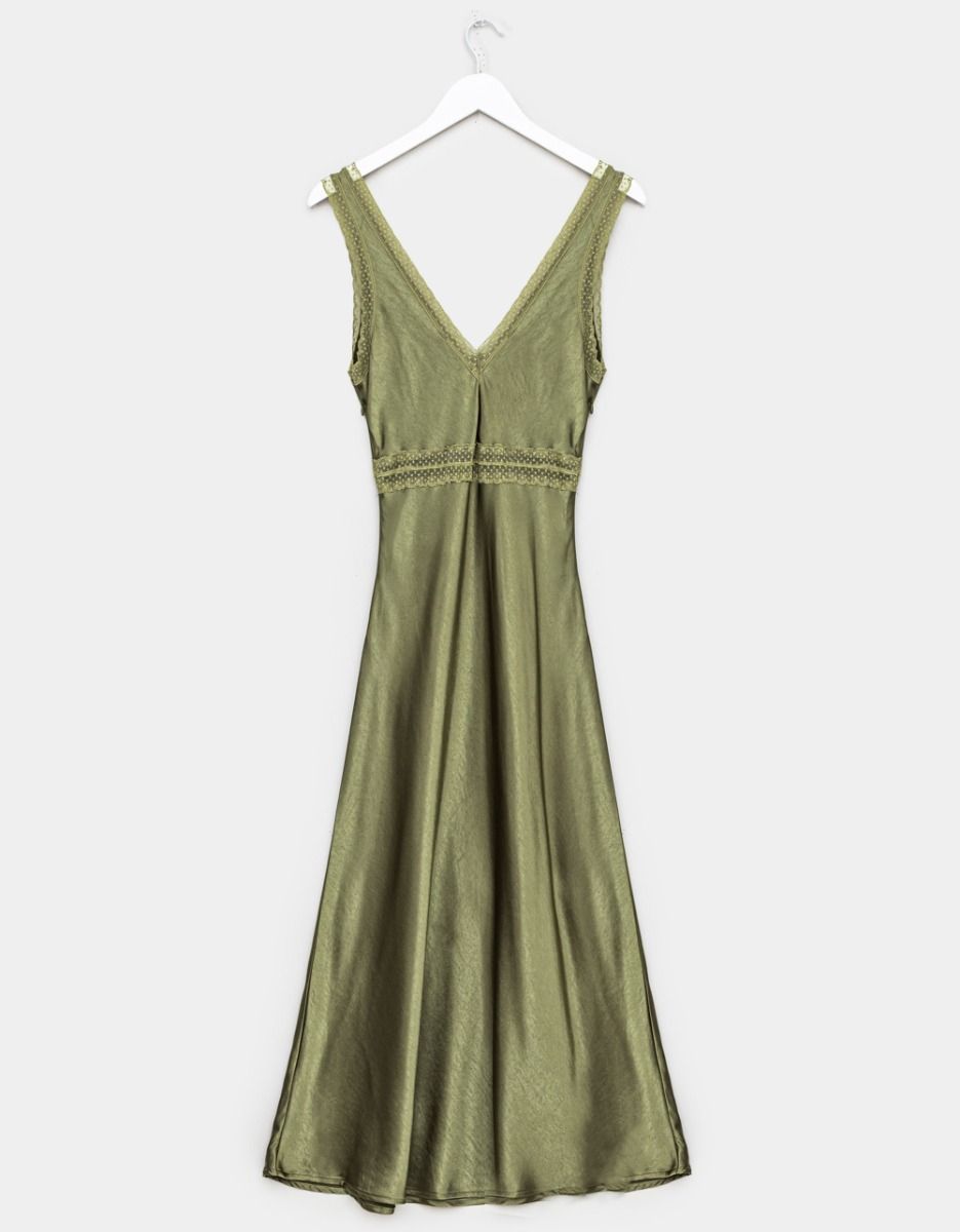 Olive Vee Satin Maxi Dress_6