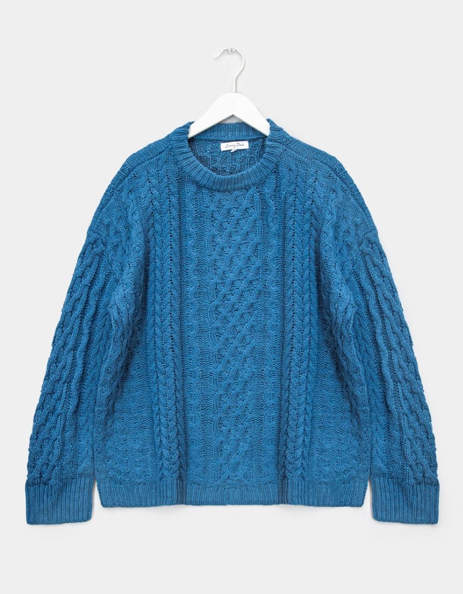 Overly Cable Sweater in Robin_0