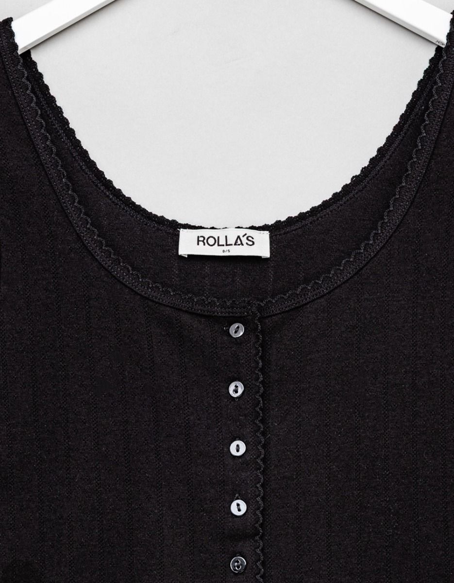 Paloma Pointelle Tank in Black_2