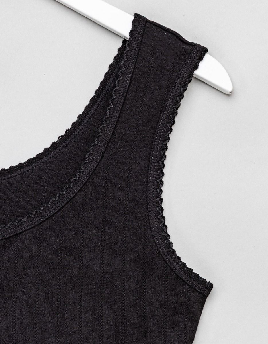 Paloma Pointelle Tank in Black_1