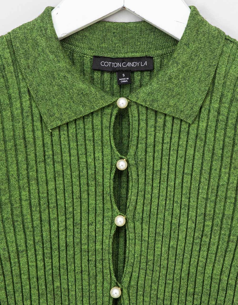 Pearl Button Cardi in Matcha_2