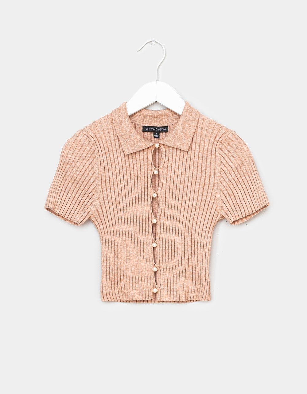 Pearl Button Cardi in Oatmeal_0