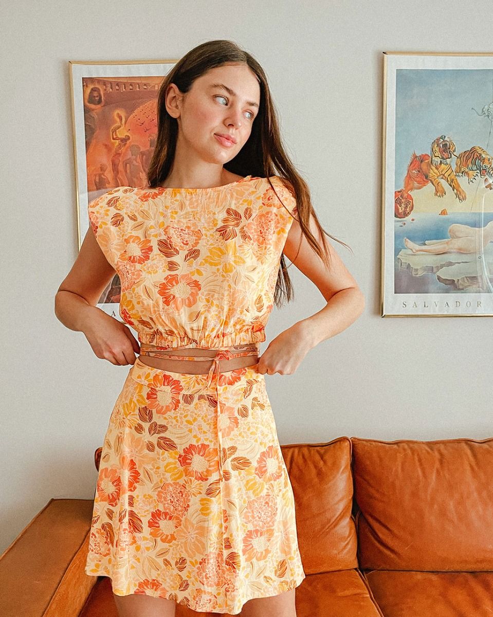 Peche Flower Skirt_1