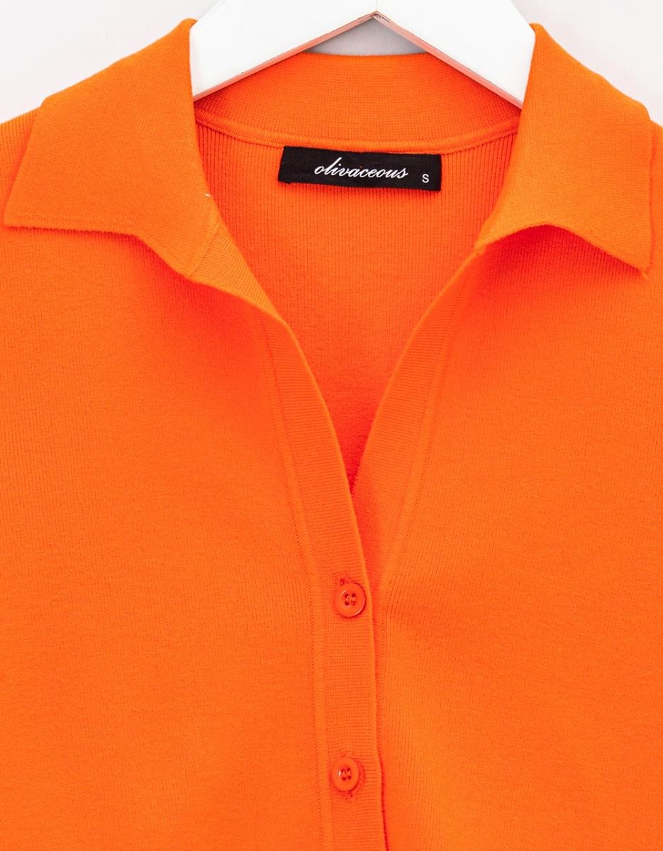 Petra Collar Top in Orange_1