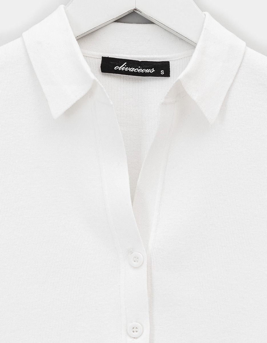 Petra Collar Top in White_3