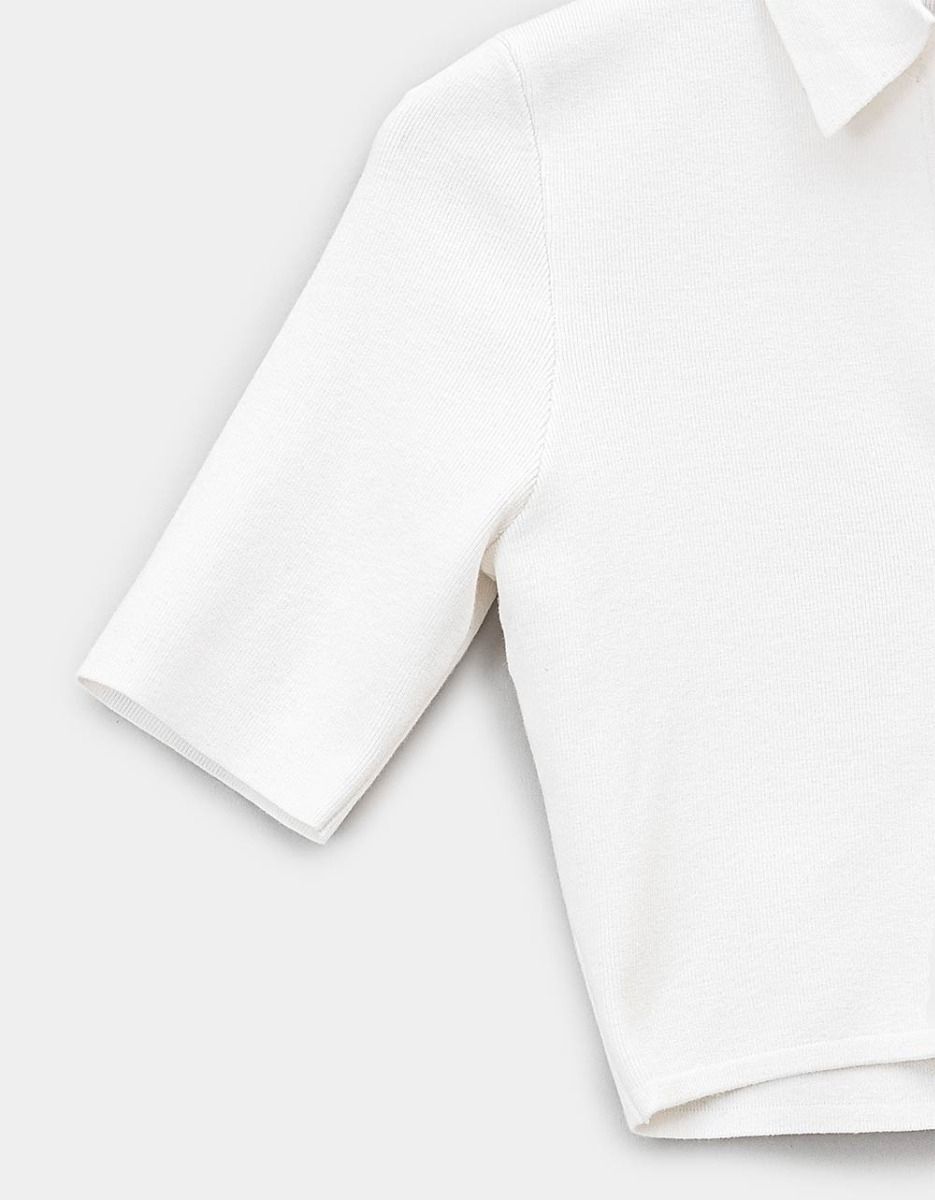 Petra Collar Top in White_5