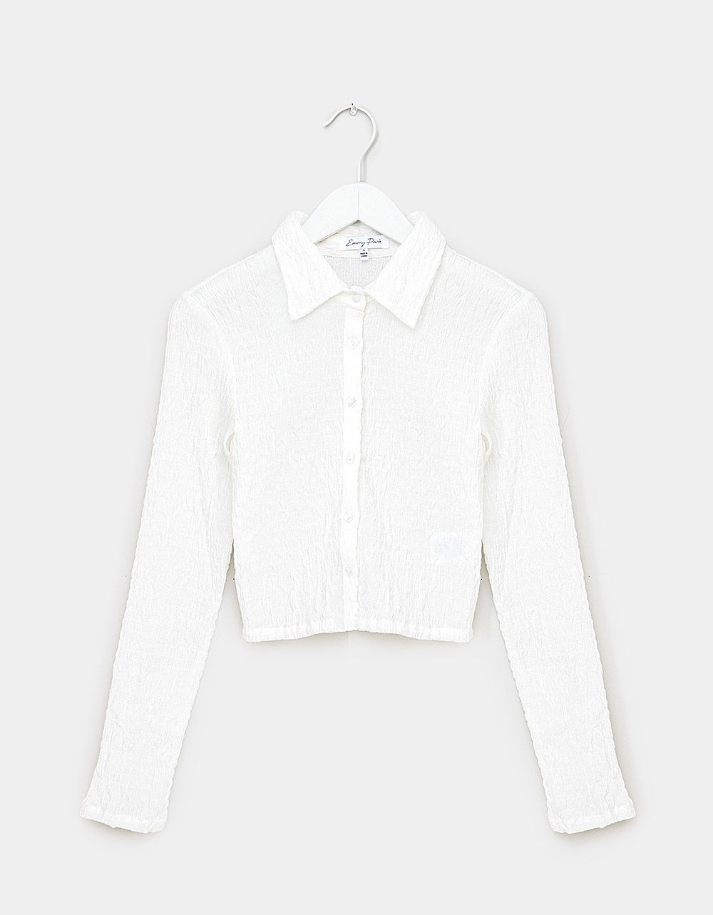 Phoebe Crinkle Shirt in Ivory_0