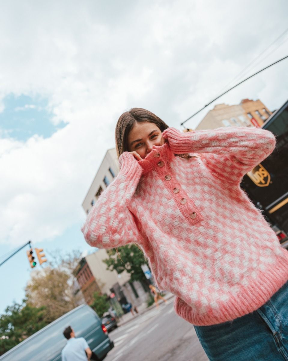 Pink Check Sweater_1