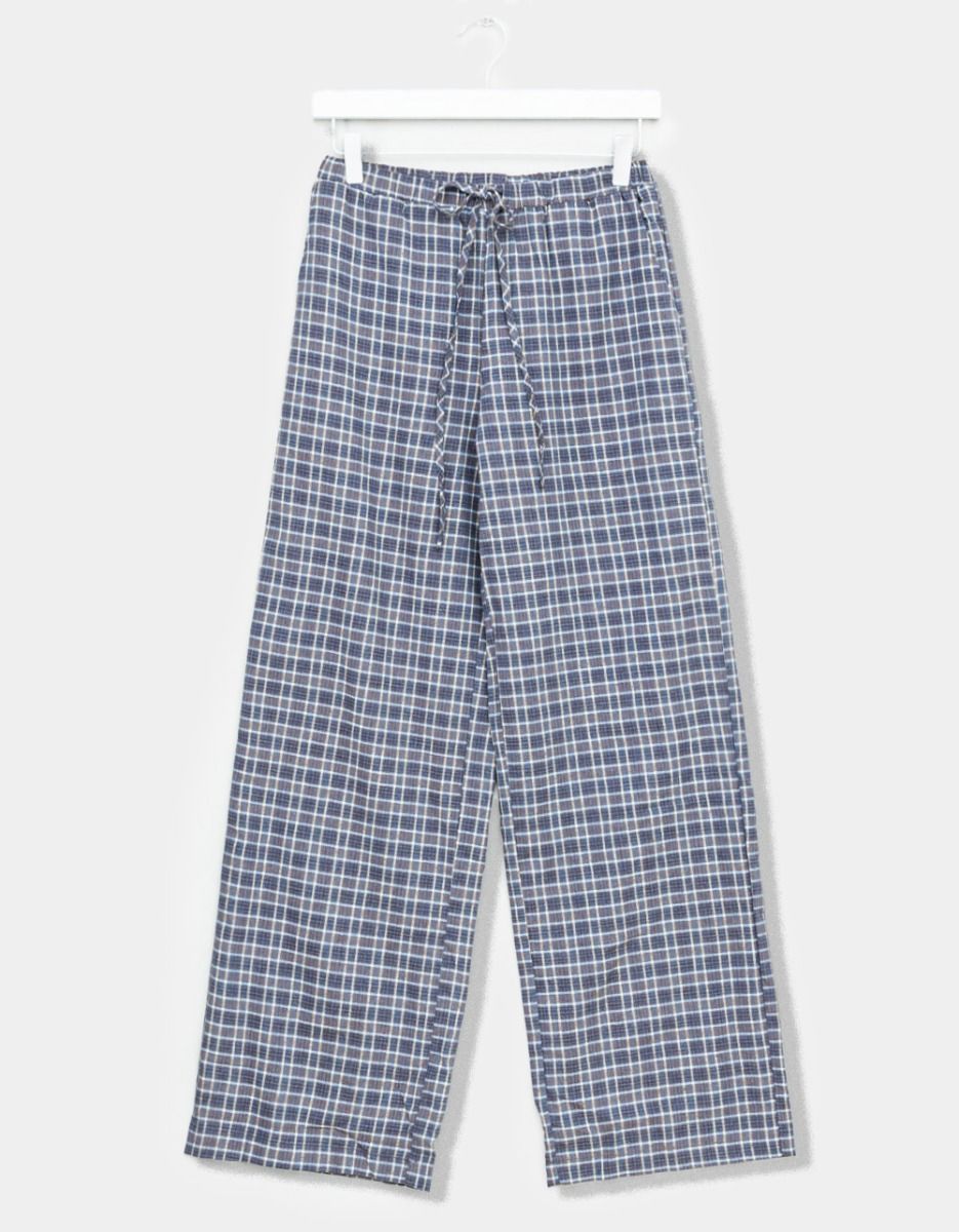 Plaid Drawstring Pants_0