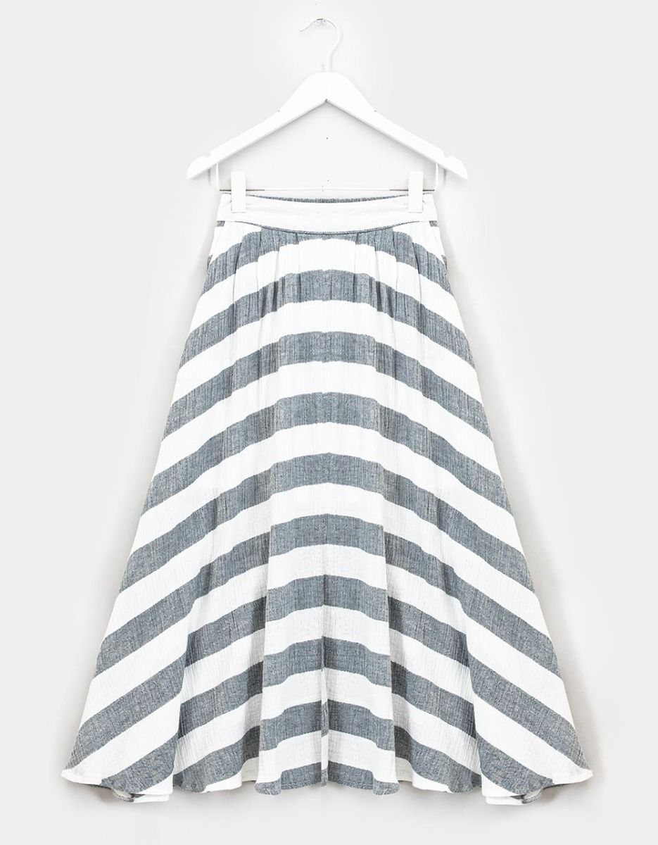 Pleated Stripe Skirt_0