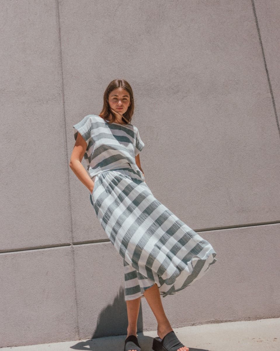 Pleated Stripe Skirt_2