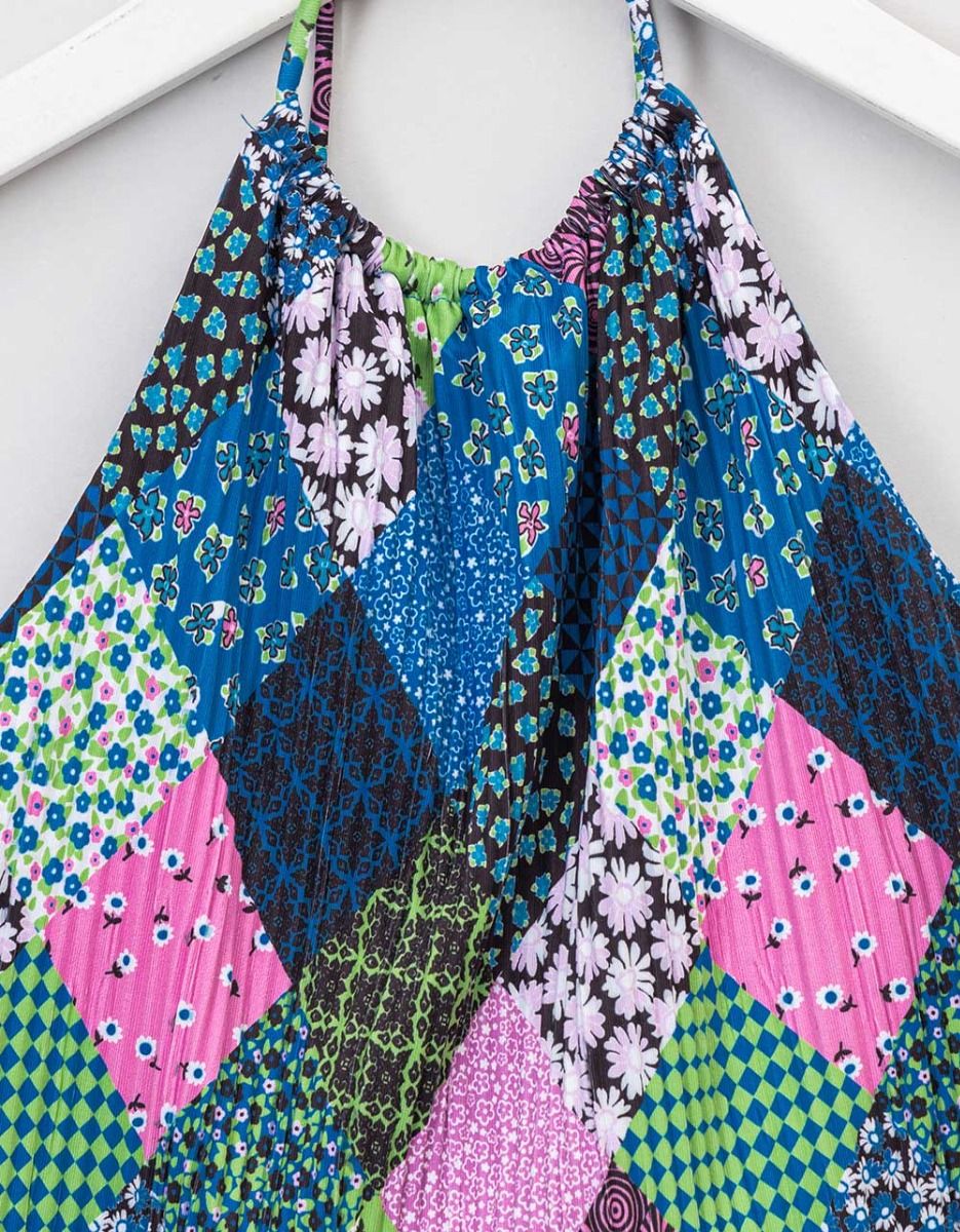 Plisse Patchwork Halter_4