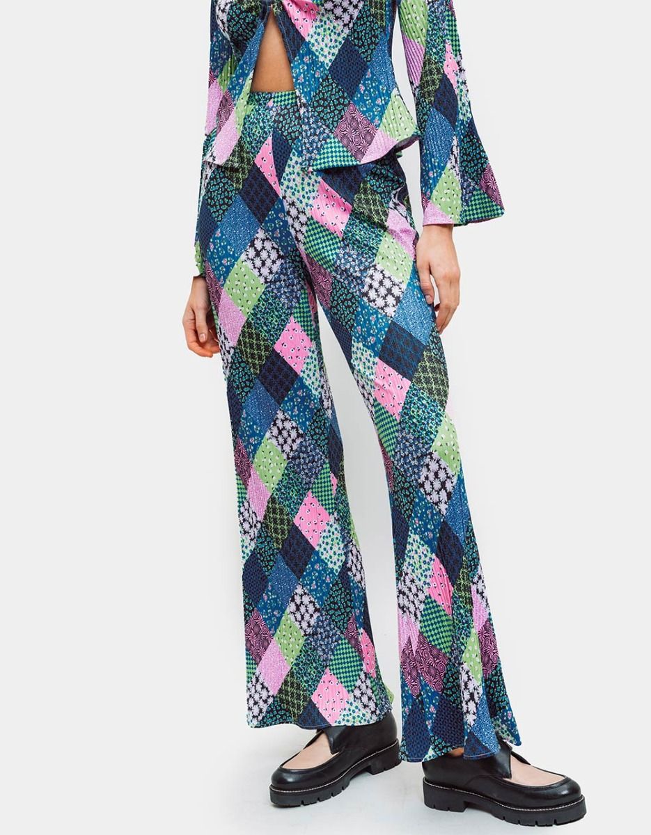 Plisse Patchwork Pants_2