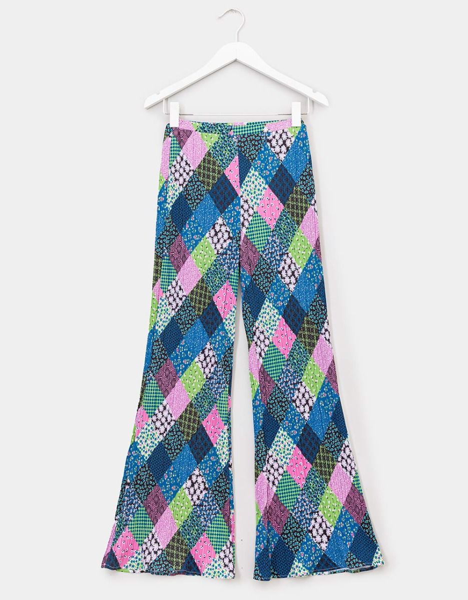 Plisse Patchwork Pants_0