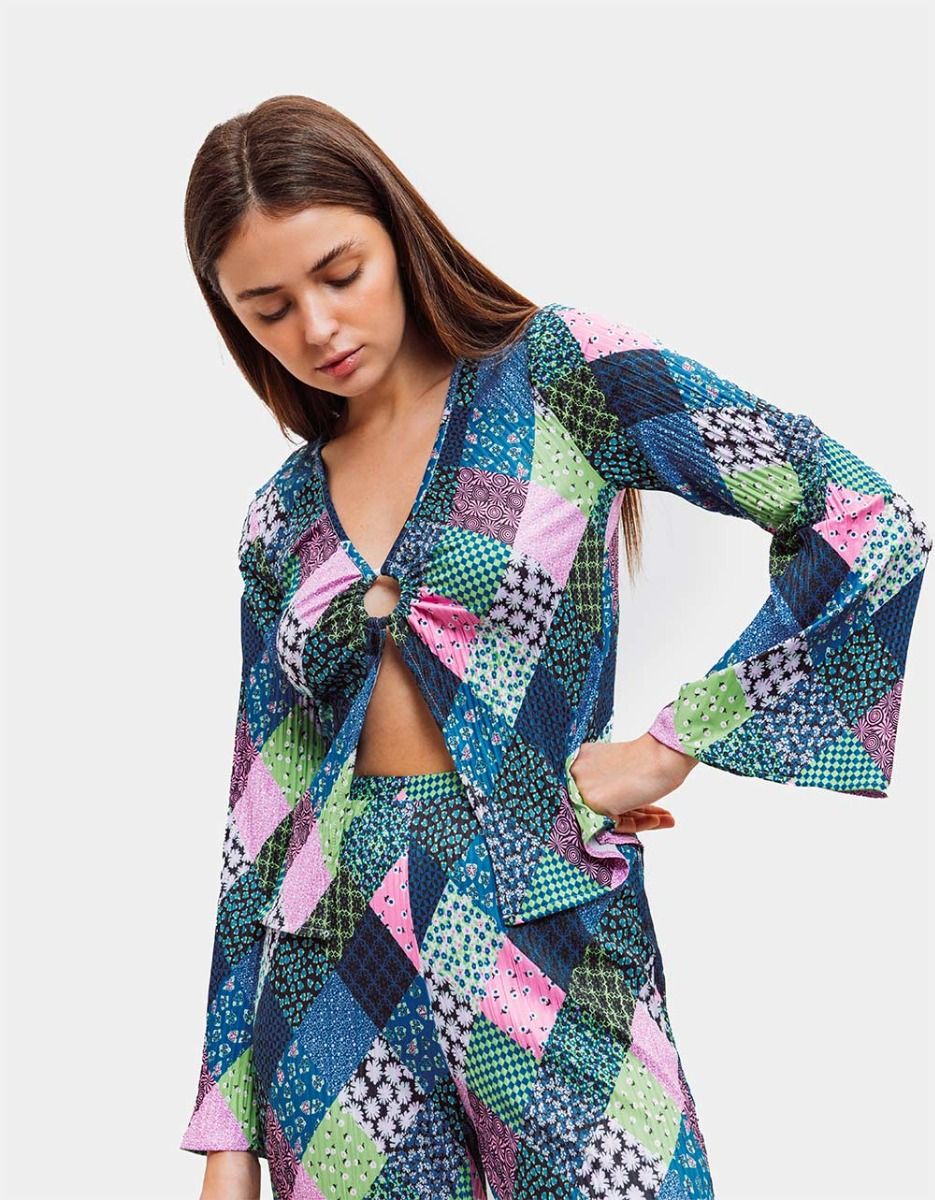 Plisse Patchwork Ring Top_2