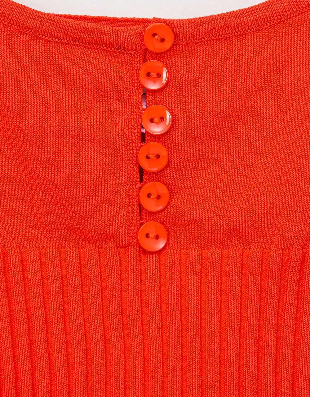 Pola Button Knit Tank in Red_2