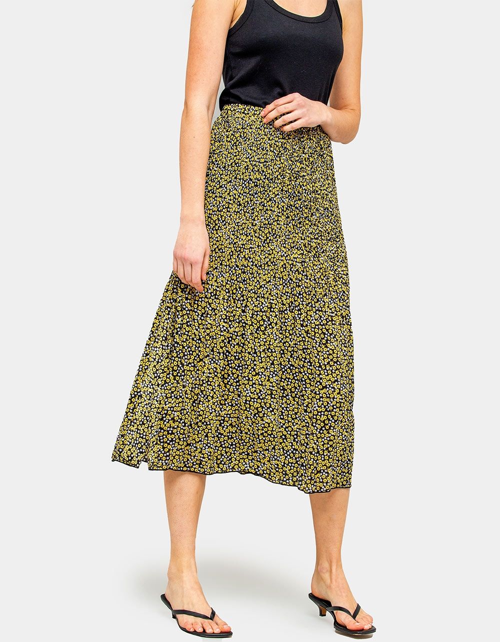Porto Posy Pleated Skirt_0