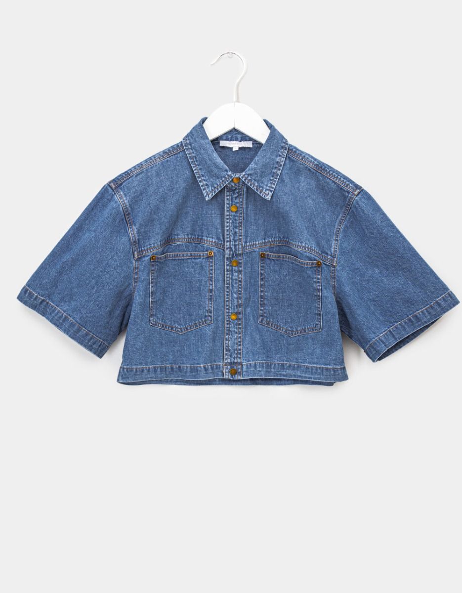Priya Denim Crop Shirt Jacket_0
