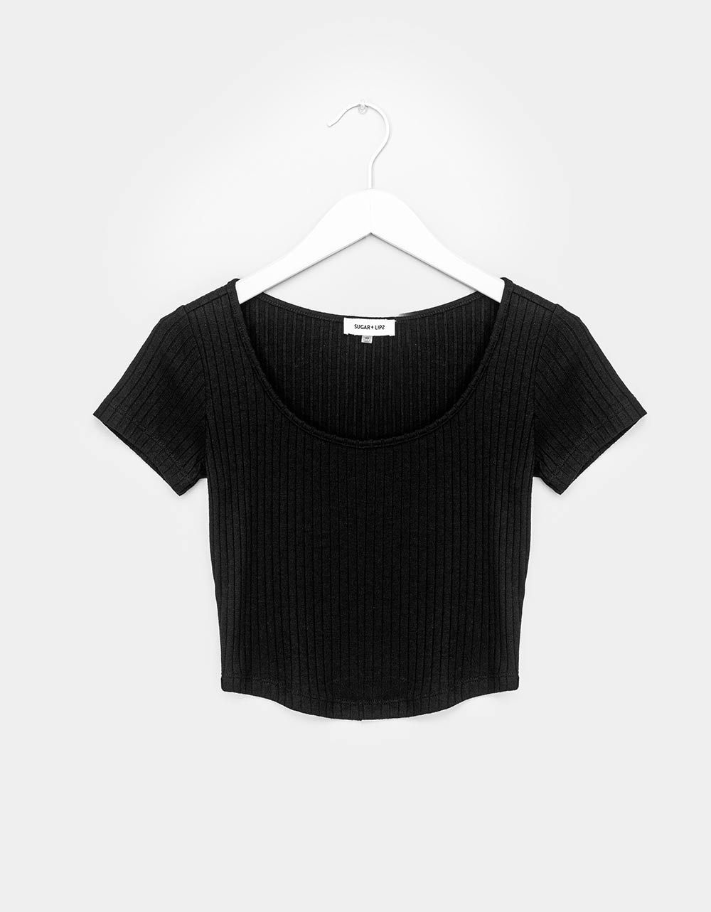 Provence Scoop Tee in Black_0