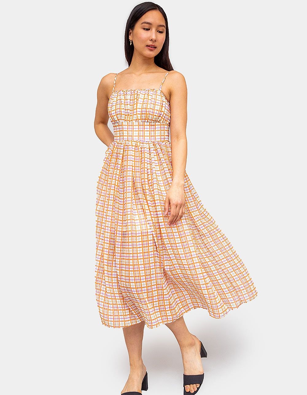 Rayonner Plaid Midi Dress_1