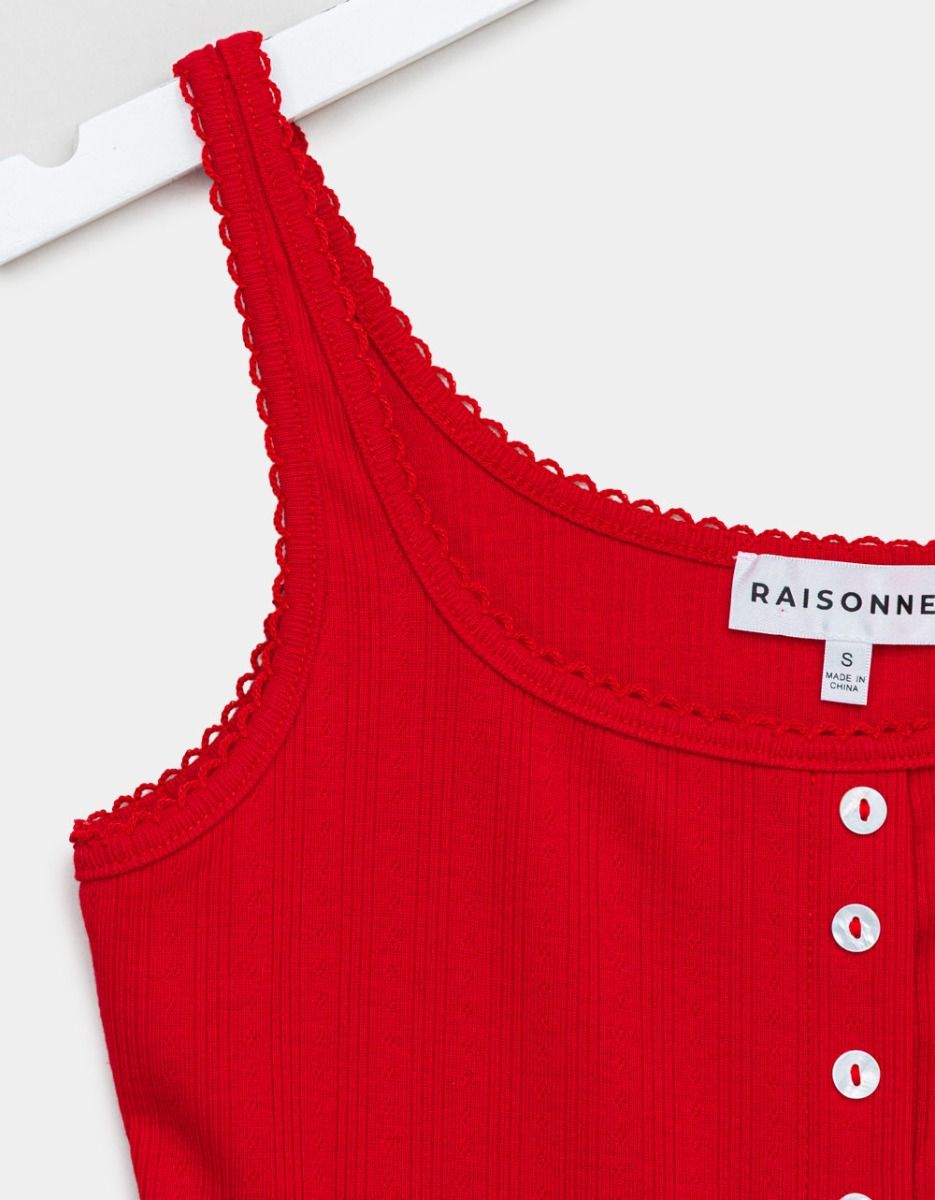 Red Pointelle Cami_1
