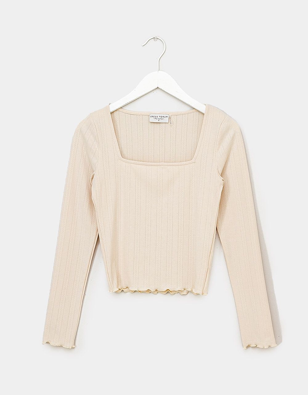 Reese Square Neck Tee in Ecru_0