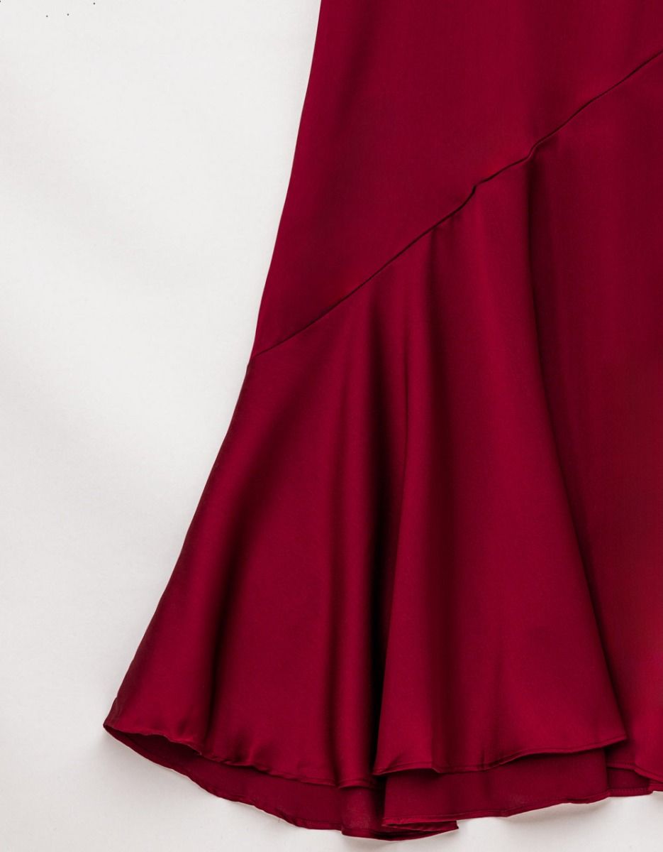 Regia Satin Slip Dress in Burgundy_1