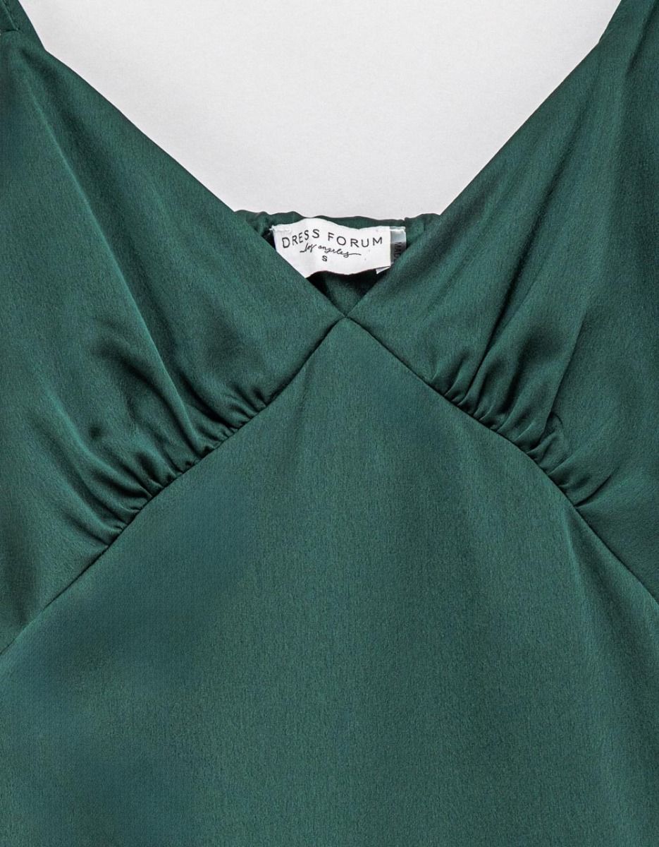 Regia Satin Slip Dress in Hunter_6