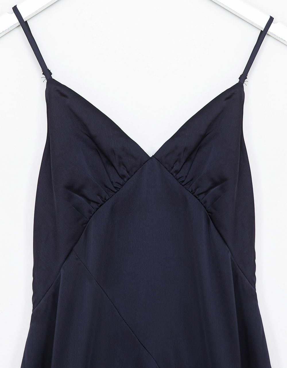 Regia Satin Slip Dress in Navy_4