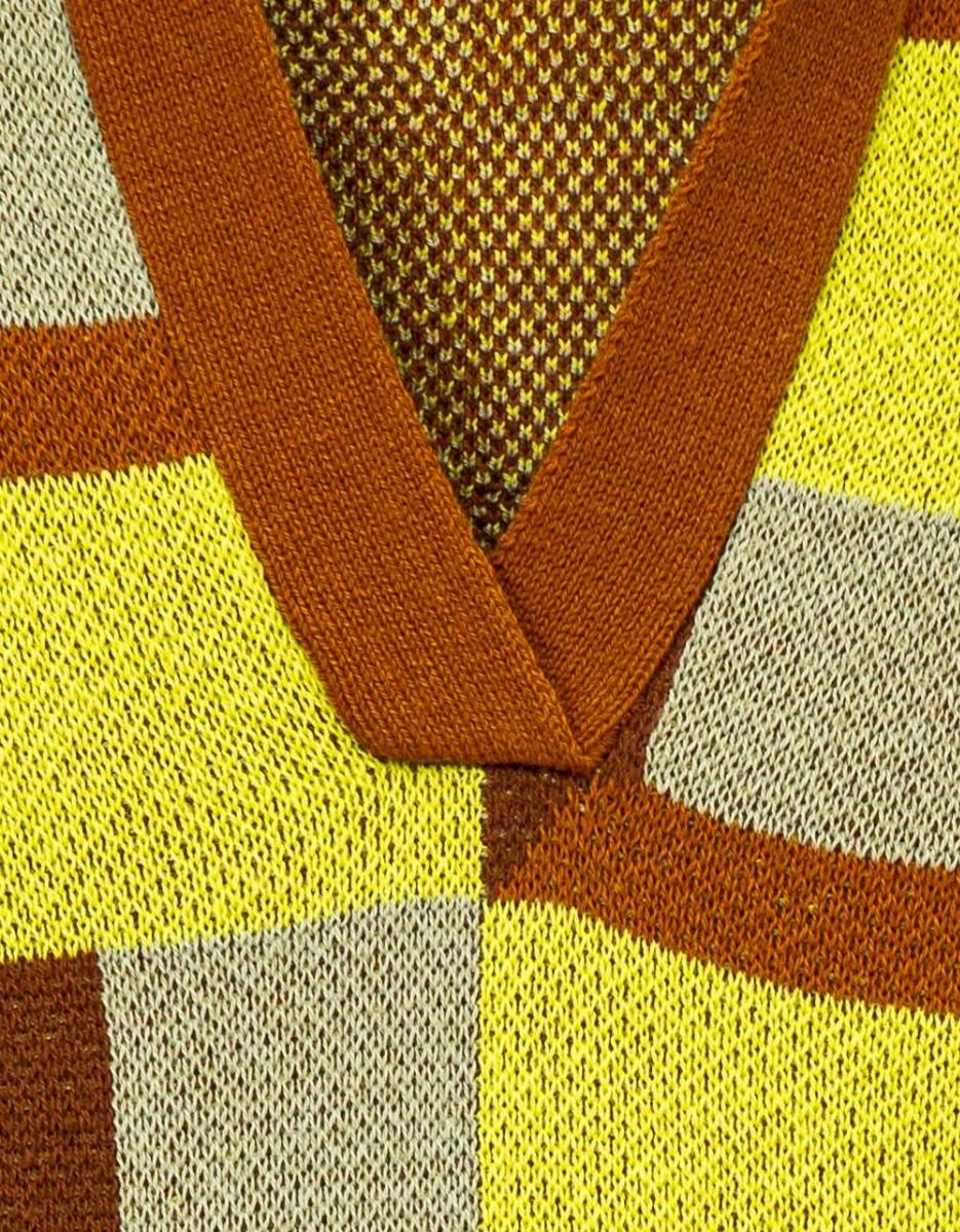 Retro Check Knit Polo Dress_6