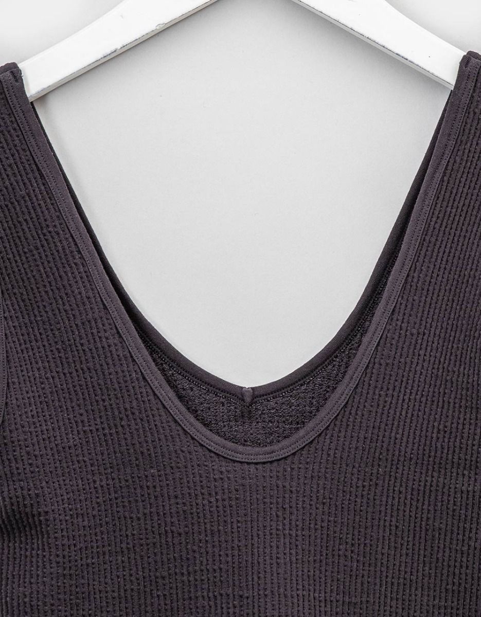 Ribbed Bra Tank in Black_3