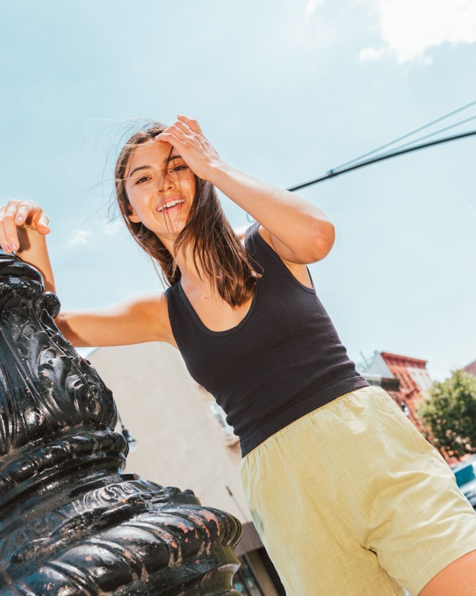 Ribbed Bra Tank in Black_1