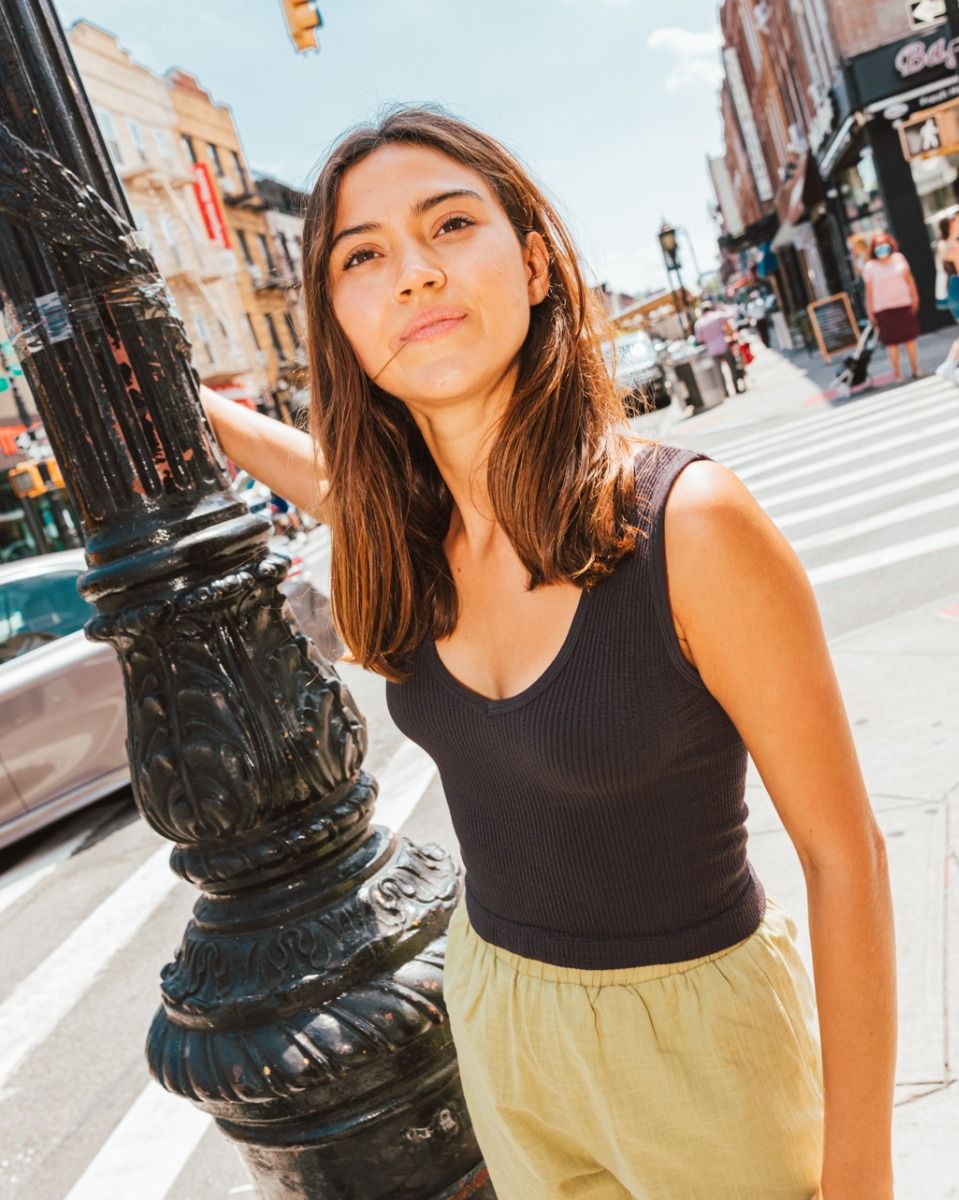 Ribbed Bra Tank in Black_2