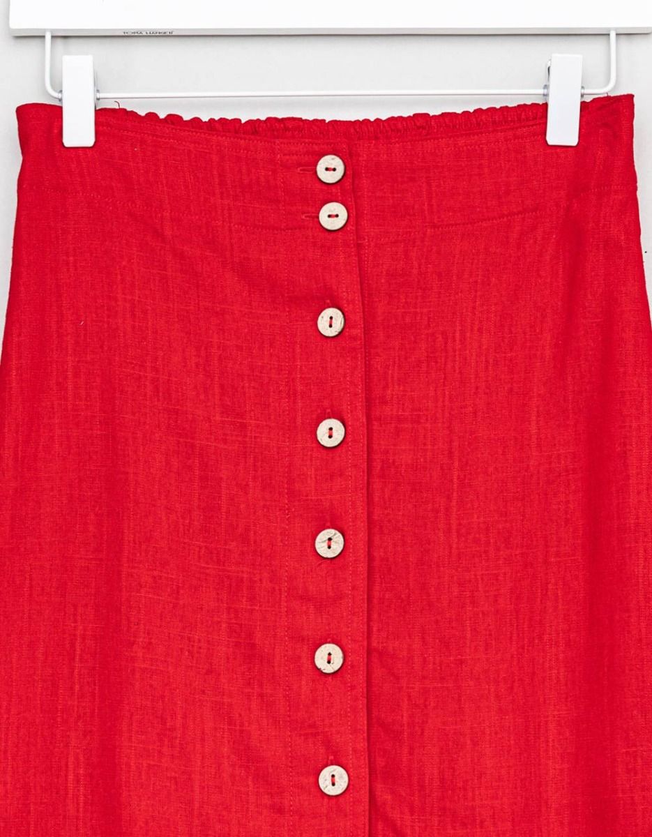 Rouge Linen Skirt_2