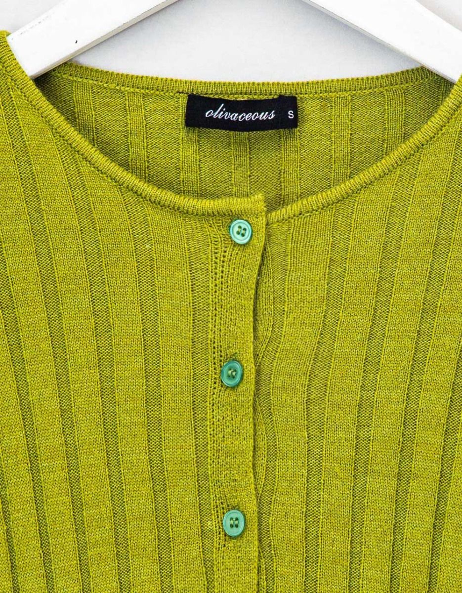 Ruby Button Cardi in Olive_3