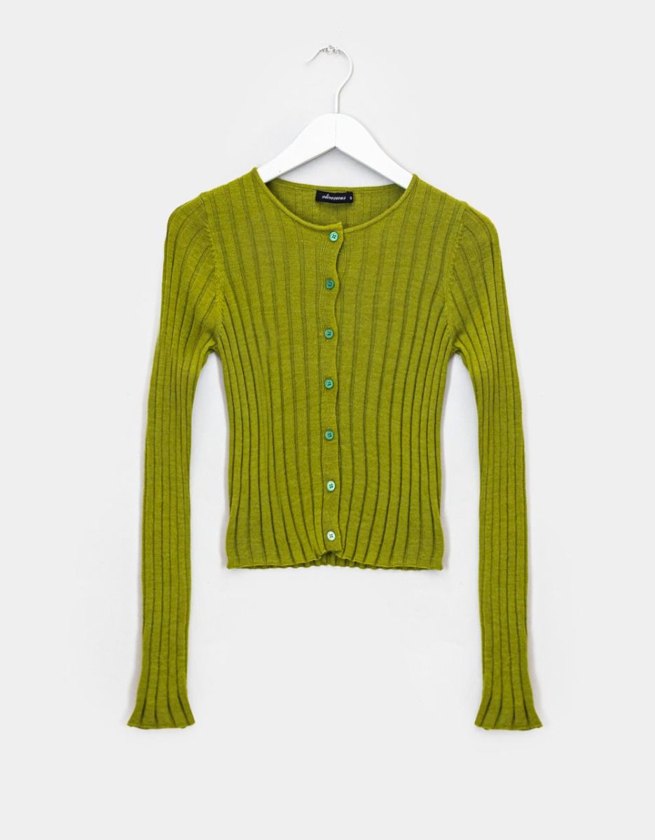 Ruby Button Cardi in Olive_0