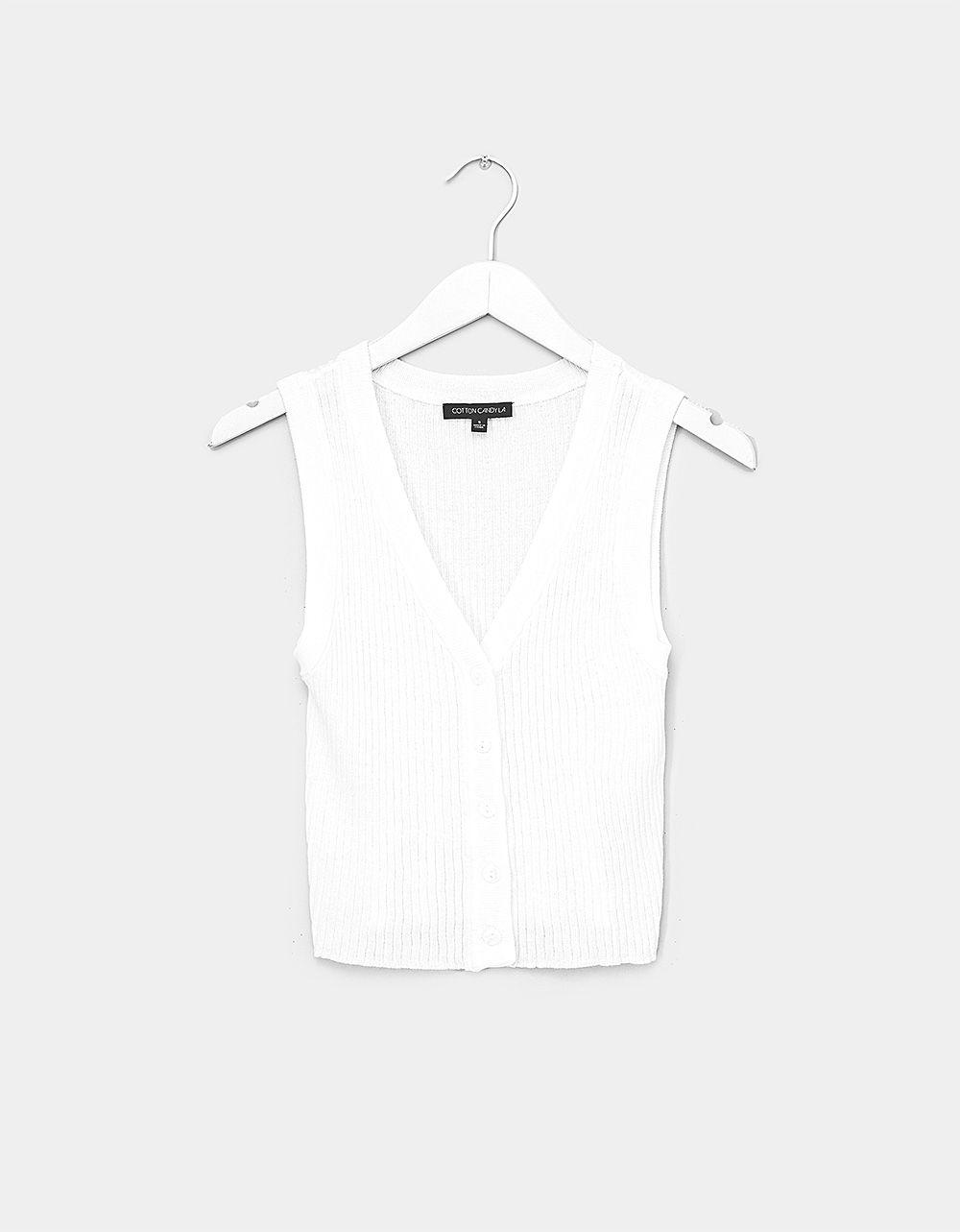 Salma Button Top in White_0
