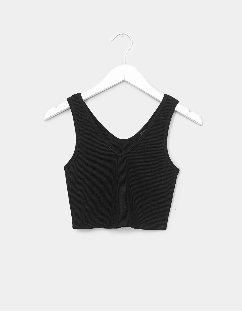 Samy Rib Crop Top in Black_0