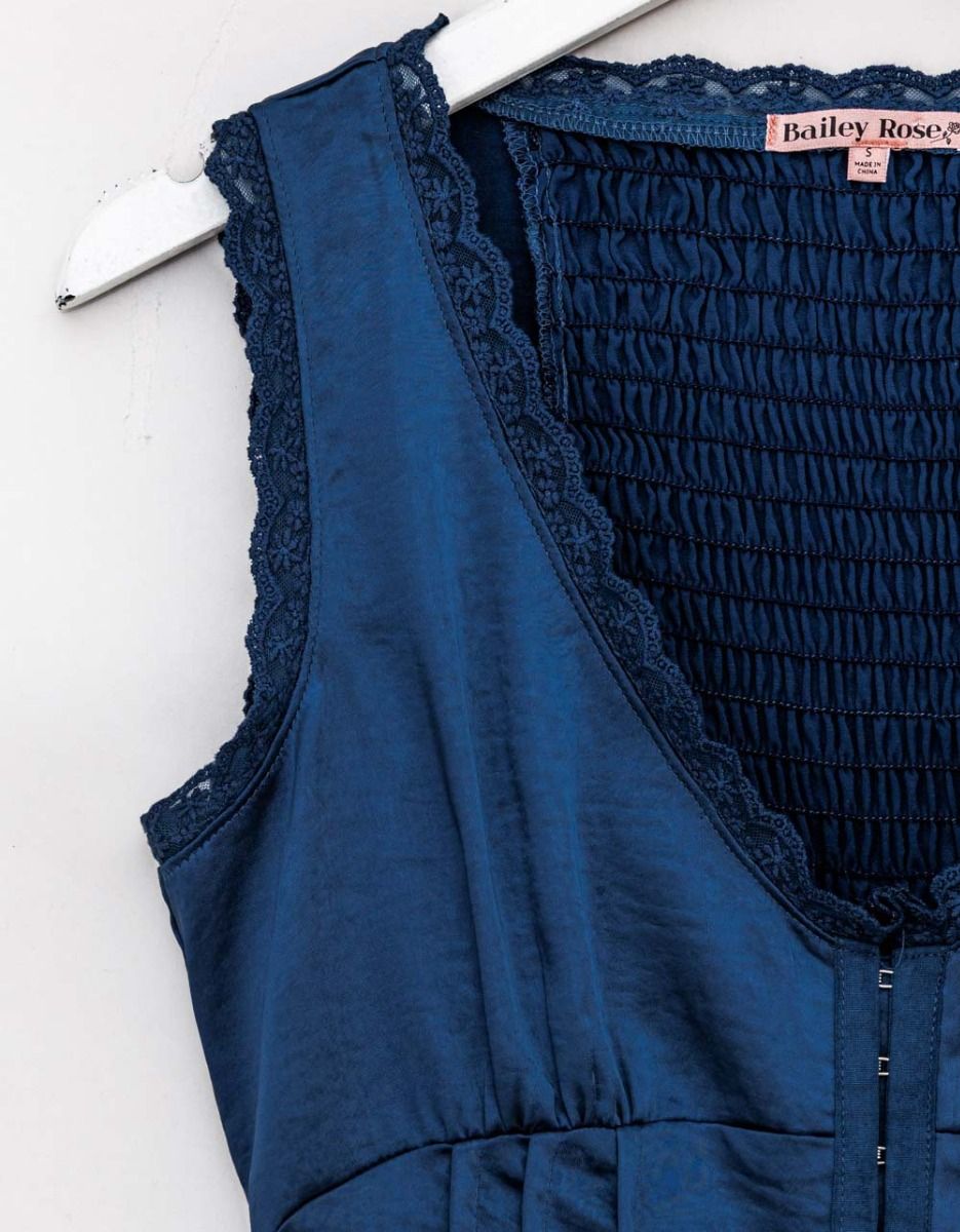 Satin Corset Top in Midnight_1