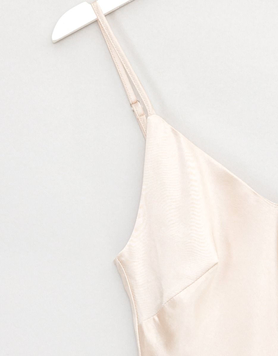 Satin Slip Dress in Eggshell_2